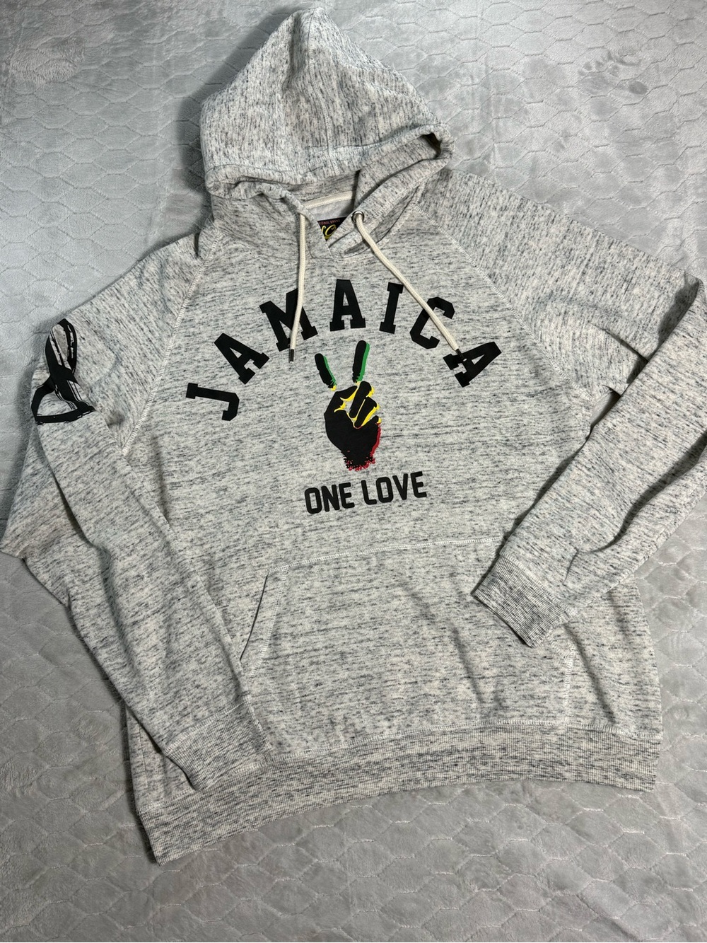 Surf Classics Jamaica One Love Hoodie XL Gray Y2K Streetwear Peace Surf